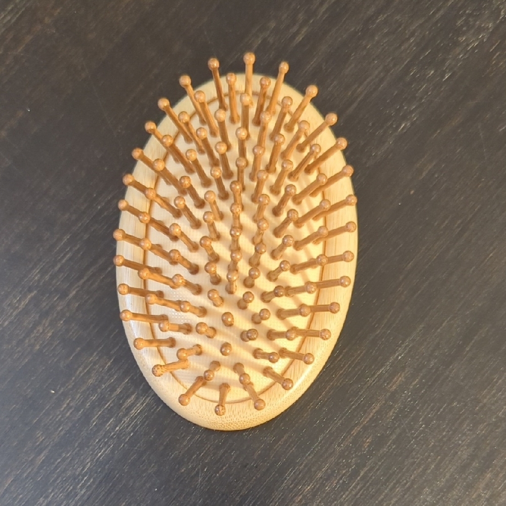 Wooden Oval Hair Brush with Rounded Bristles